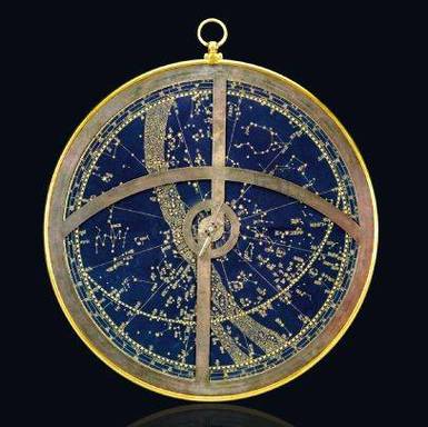星盘仪是古代天文测量的基本仪器之一 明朝末年,传教士利玛窦来华 将